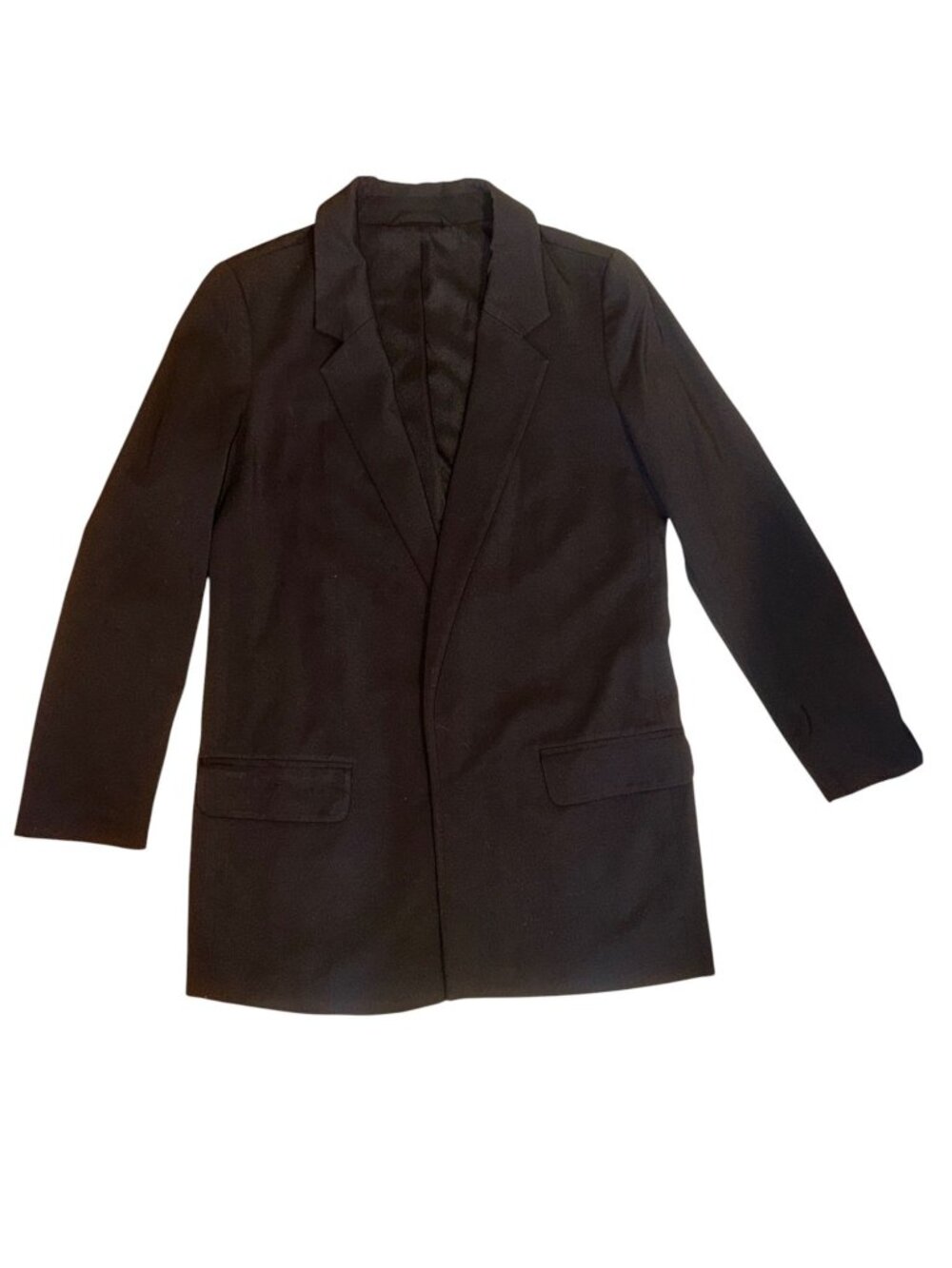 AllSaints Aleida Jersey Blazer Womens 2 Black Modal Open-front Jacket WT109V - Picture 4 of 10